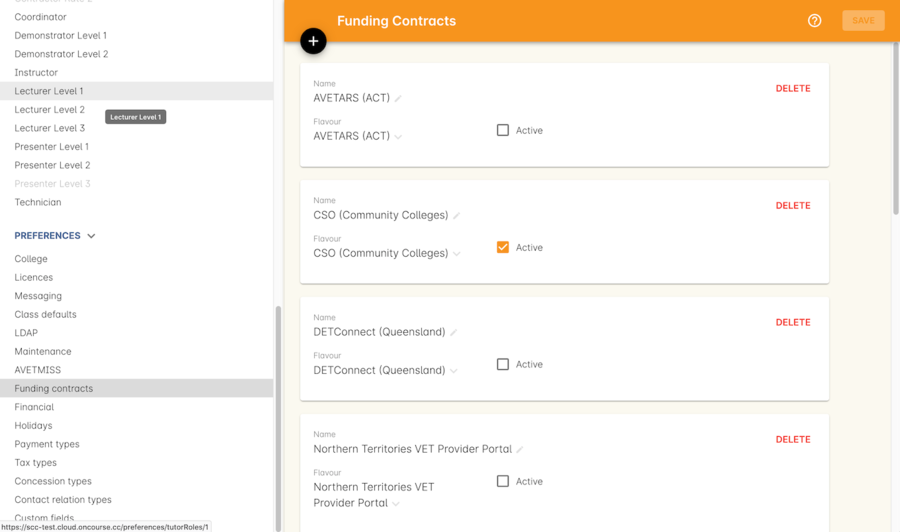 Figure 459. Funding Contract List View