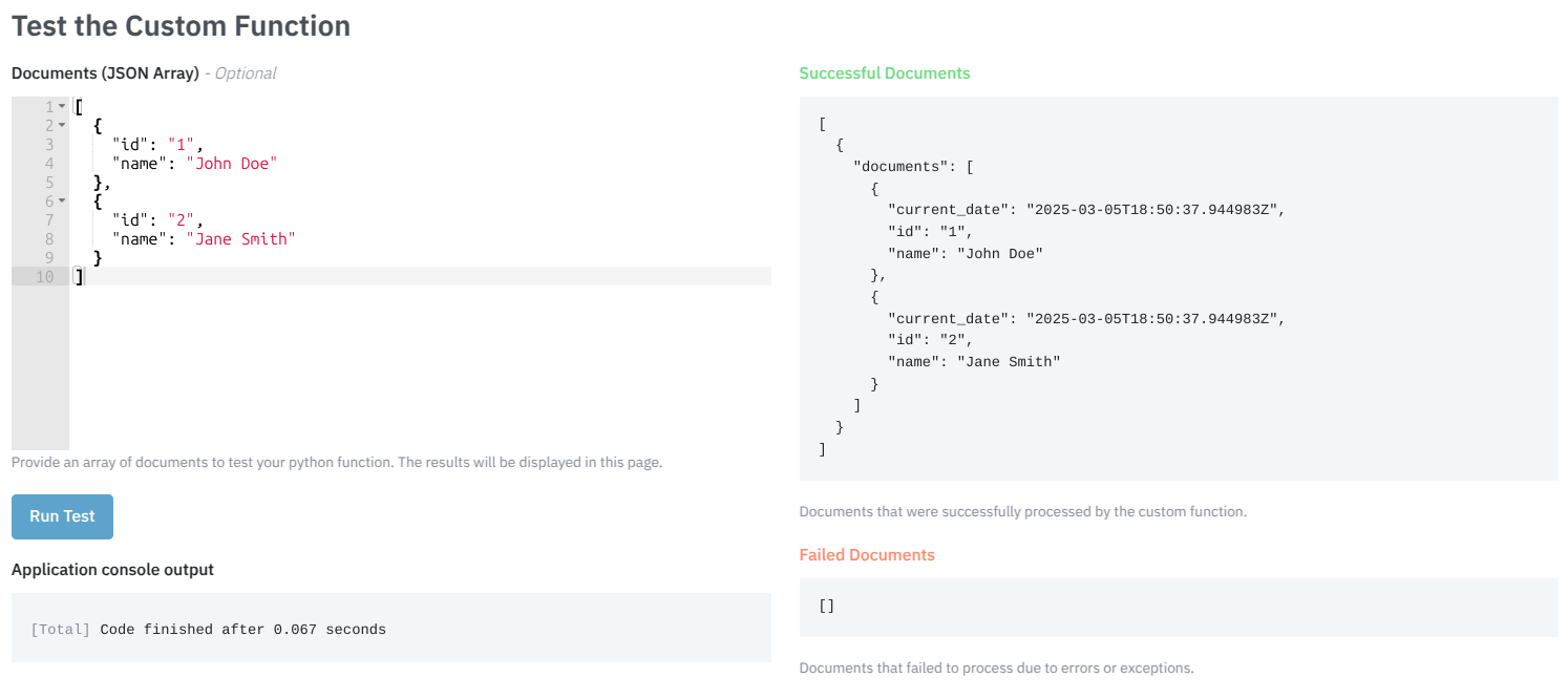 The function added the field 'current_date' to the document