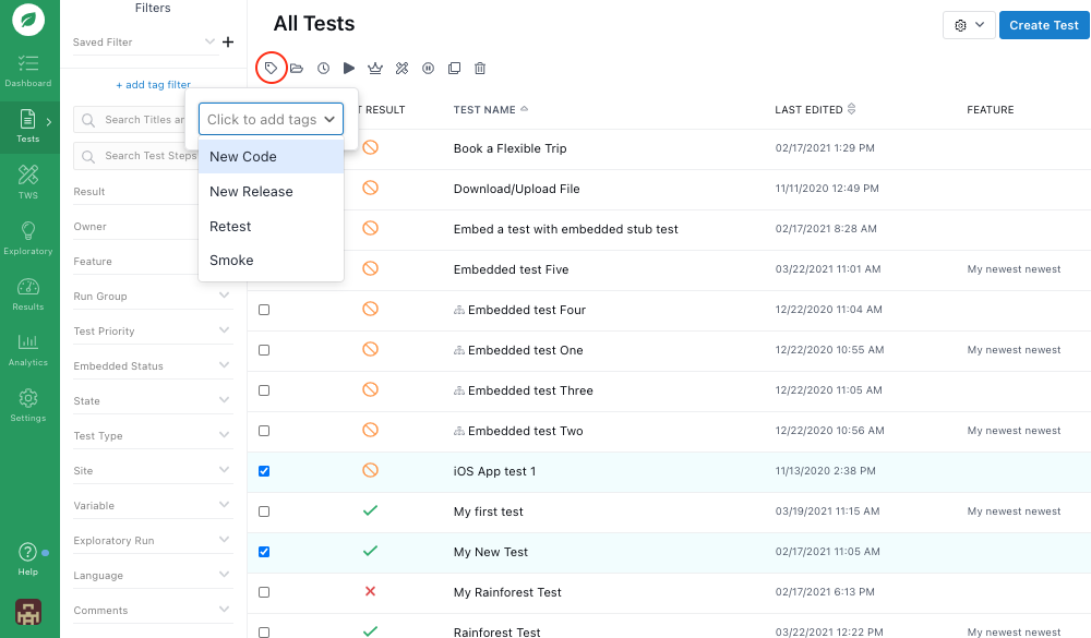 1.png Adding a tag from the All Tests page.
