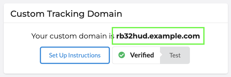 Get your Custom Tracking Domain in Settings > Account > Domains