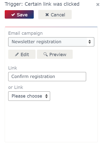 Trigger Certain link was clicked Trigger: Certain link was clicked