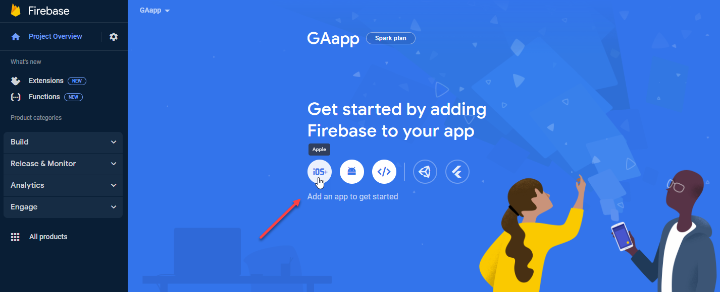 Firebase project settings