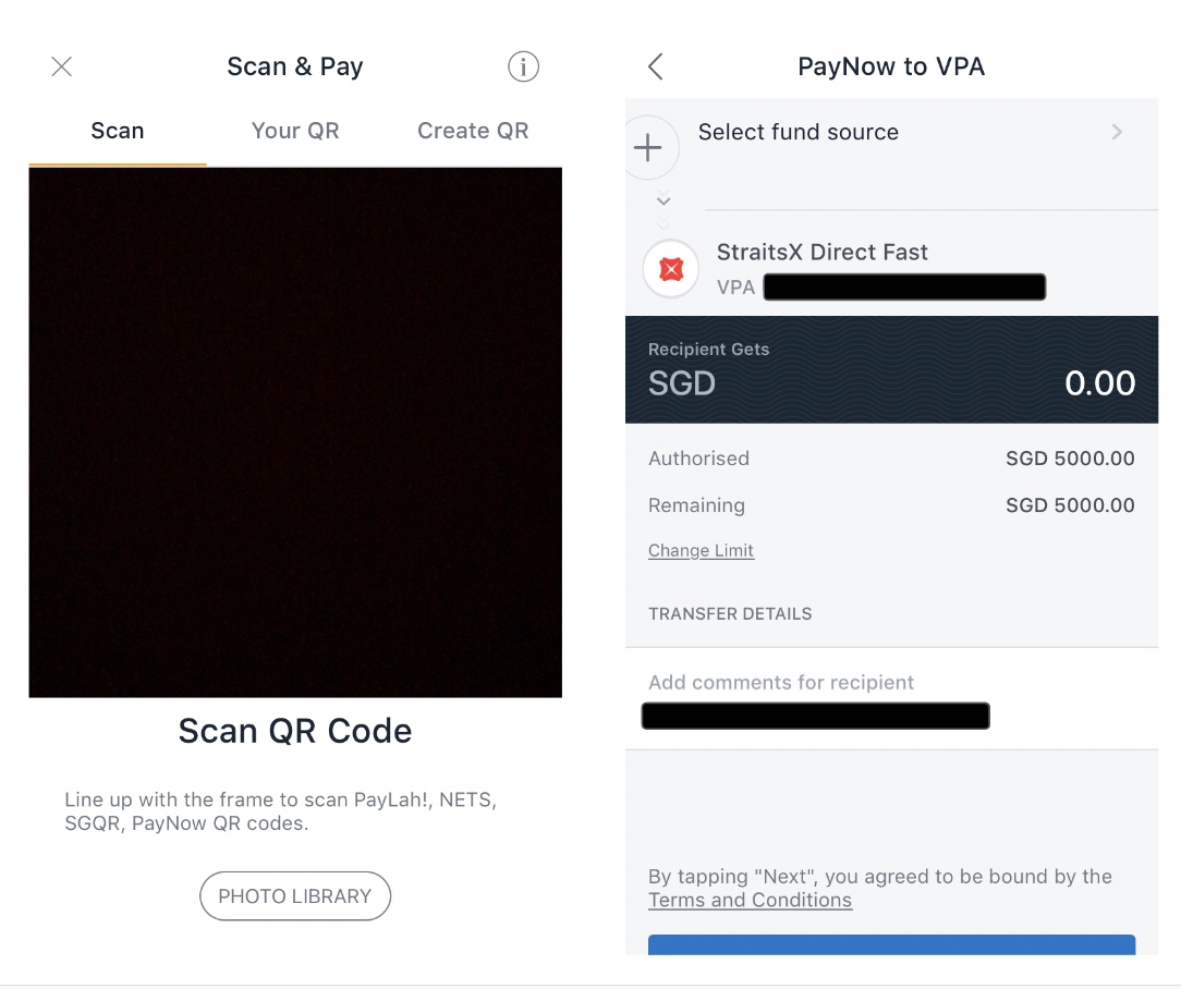 Scanning a QR code to make a fund transfer (Last Updated: 31 Mar 2023)