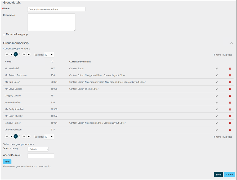 Content Authority Group landing page