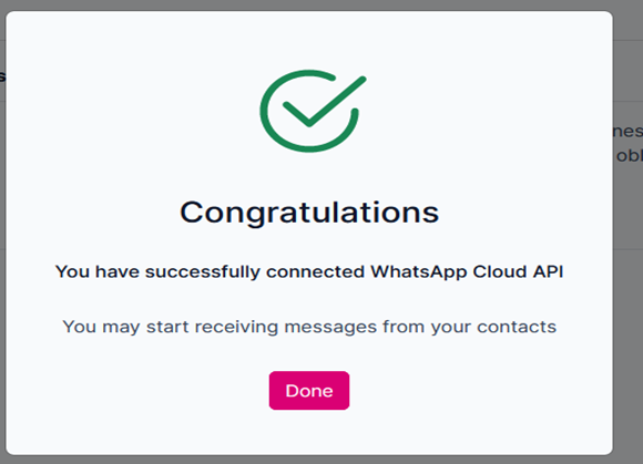 Figure 23: Connecting WhatsApp successfully