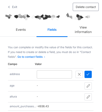 Fields tab