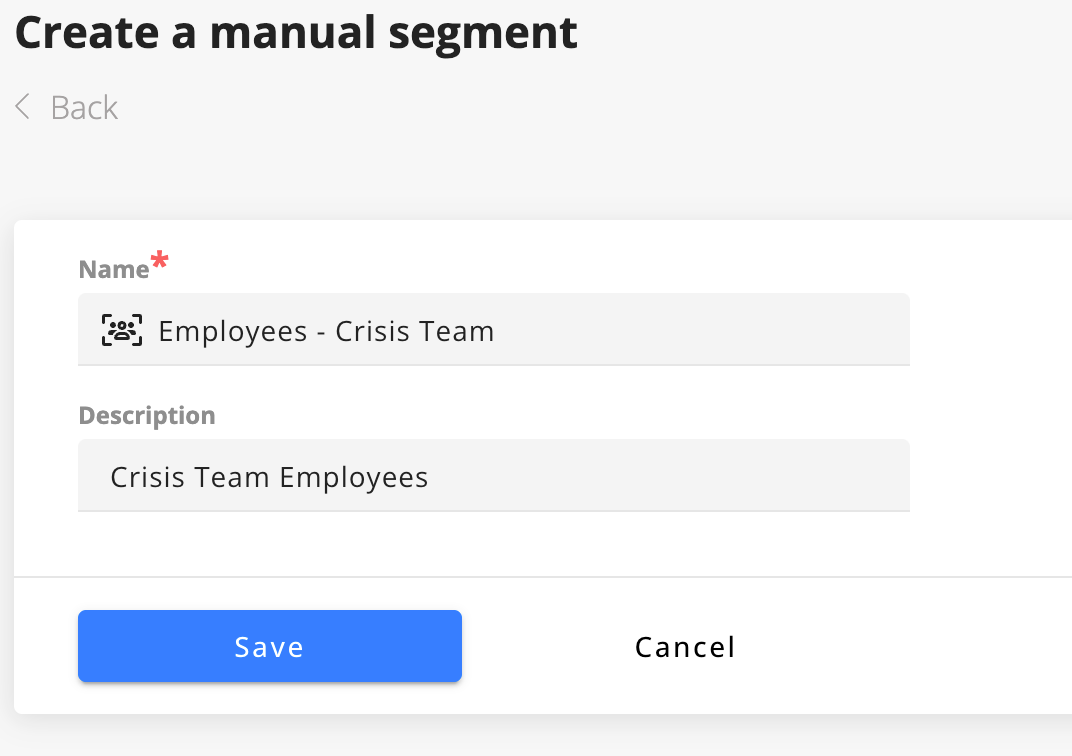 Naxai - create a manual segment