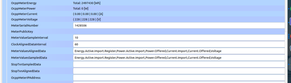 Device settings interface