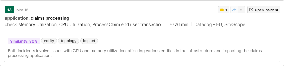 Incident Similarity Details