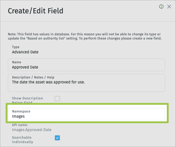 Field namespace