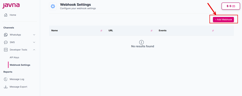 Figure 120: The "Add Webhook" button.