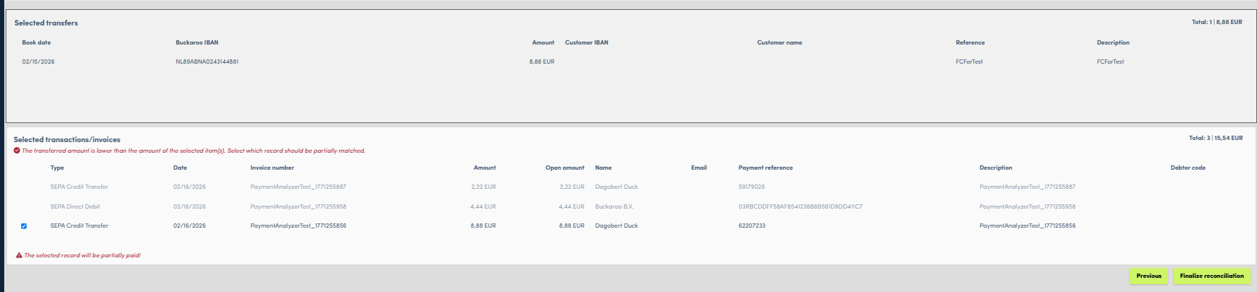 Selected items exceed transfer amount mark one item for partial payment