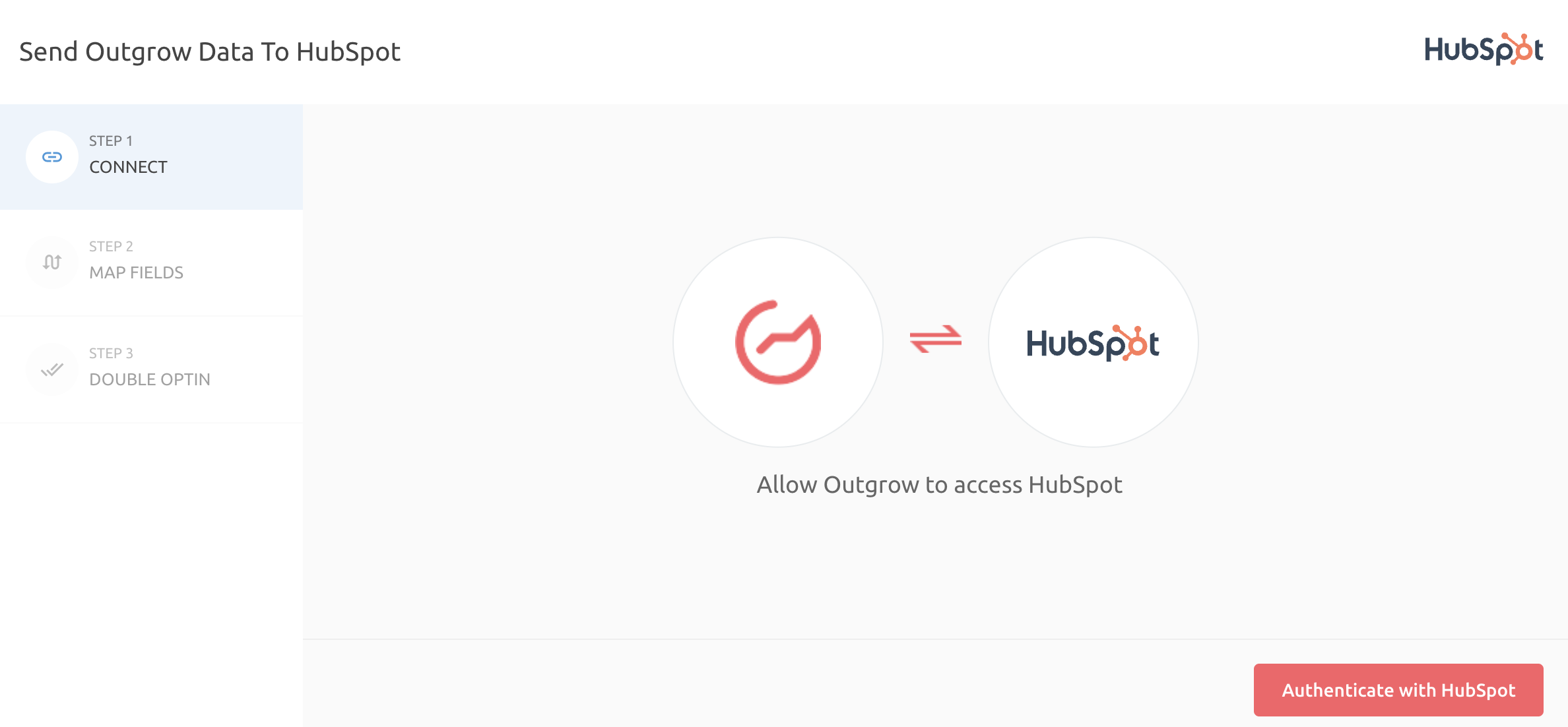 click on Authenticate With HubSpot