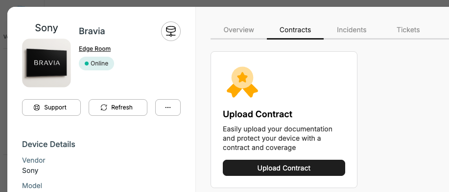 Upload warranty button.