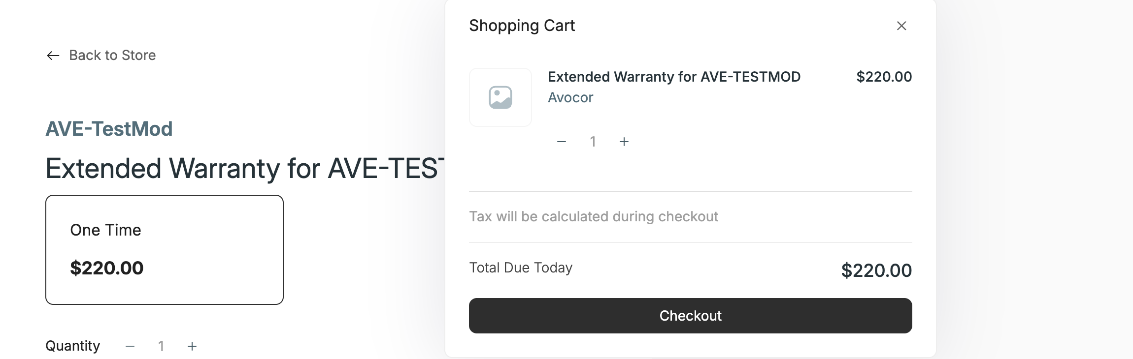 Shopping cart window.