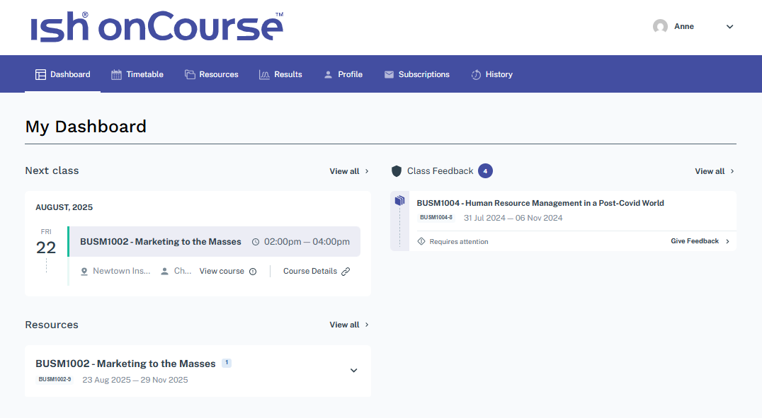 Figure 206. Portal dashboard notification requesting feedback
