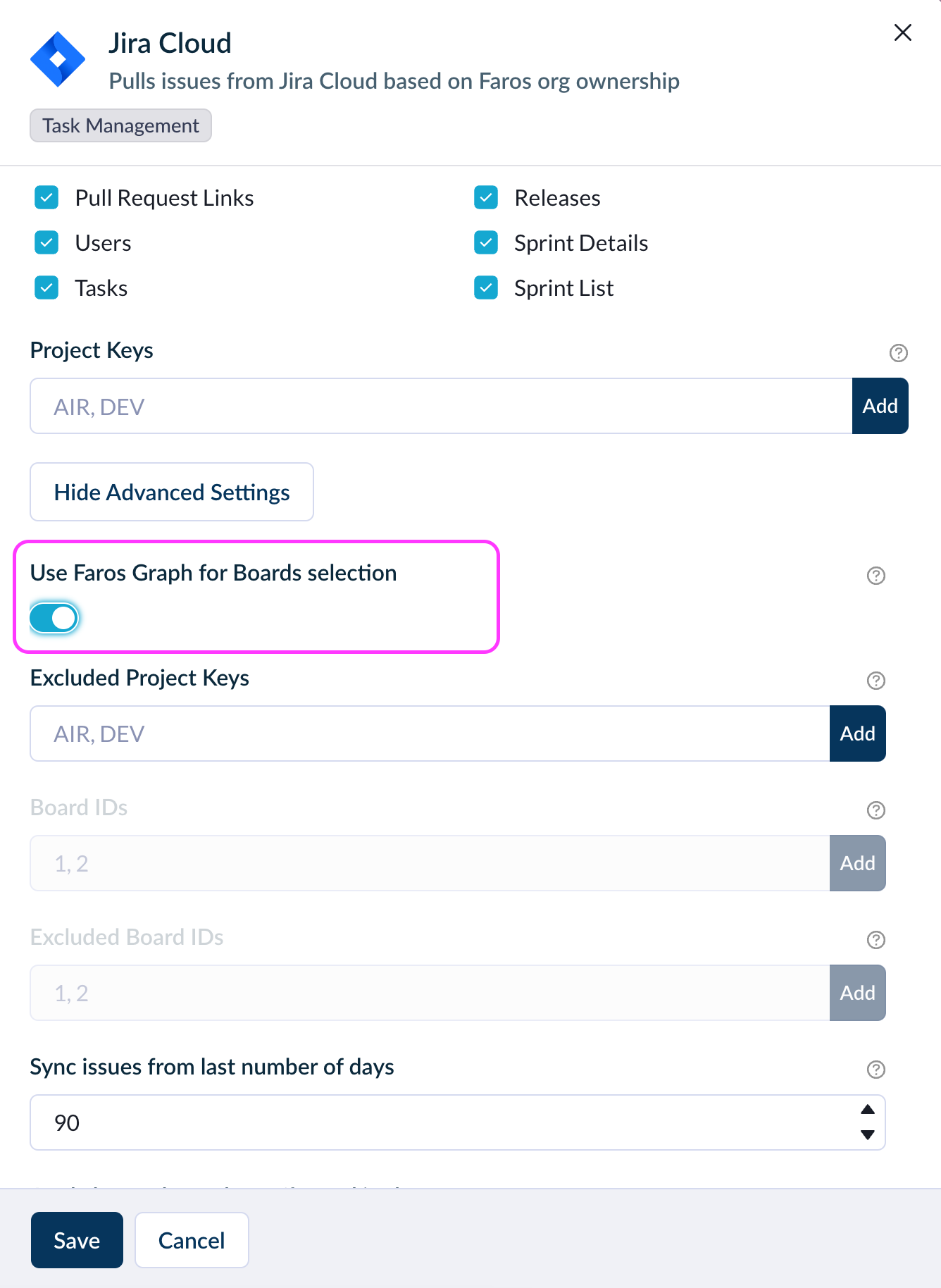 Use Faros Graph for Boards Selection