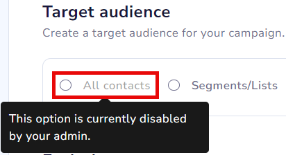 Enable or Disable All Contacts option