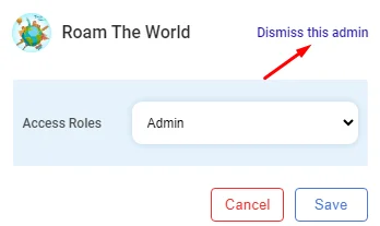 dismiss this admin