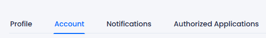 Screenshot of the Account Settings > Account tab