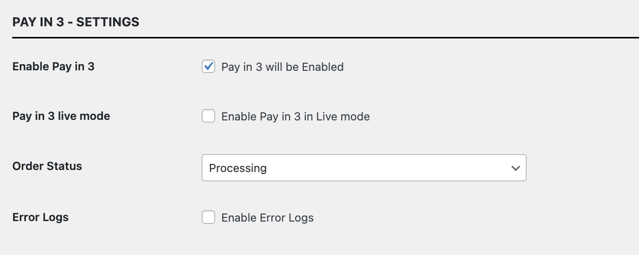 Enable the product agreed by the contract