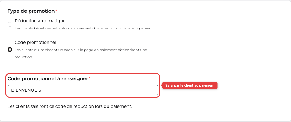 Formulaire de titre et de code