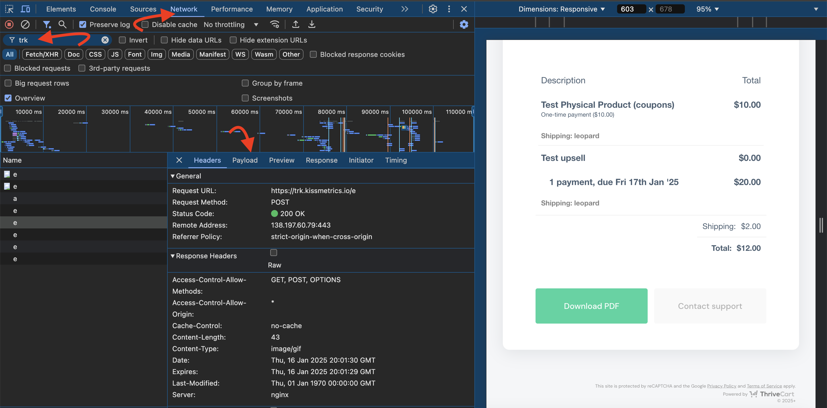 Developer Tools Network tab