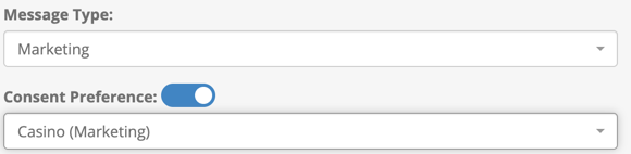 Consent Preferences toggle in the Multi-Stage Campaign message setup. 