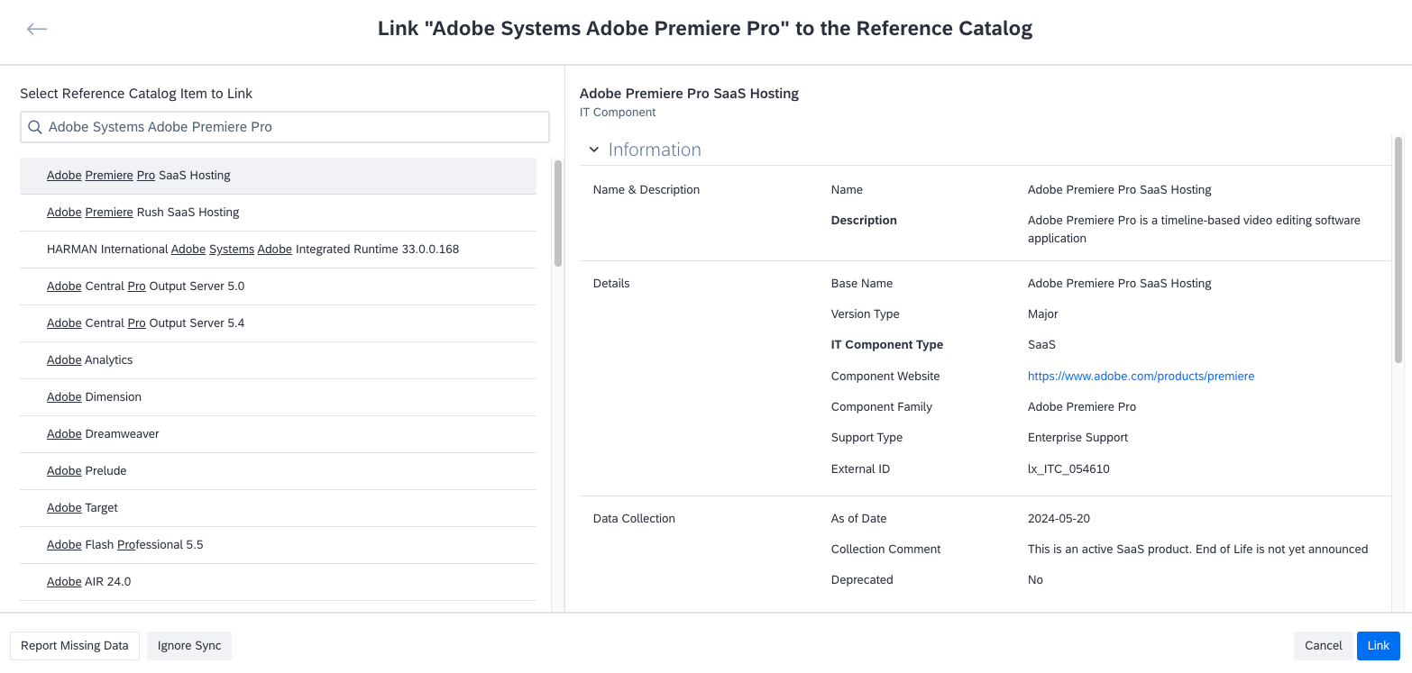 Linking IT Components From the Fact Sheet