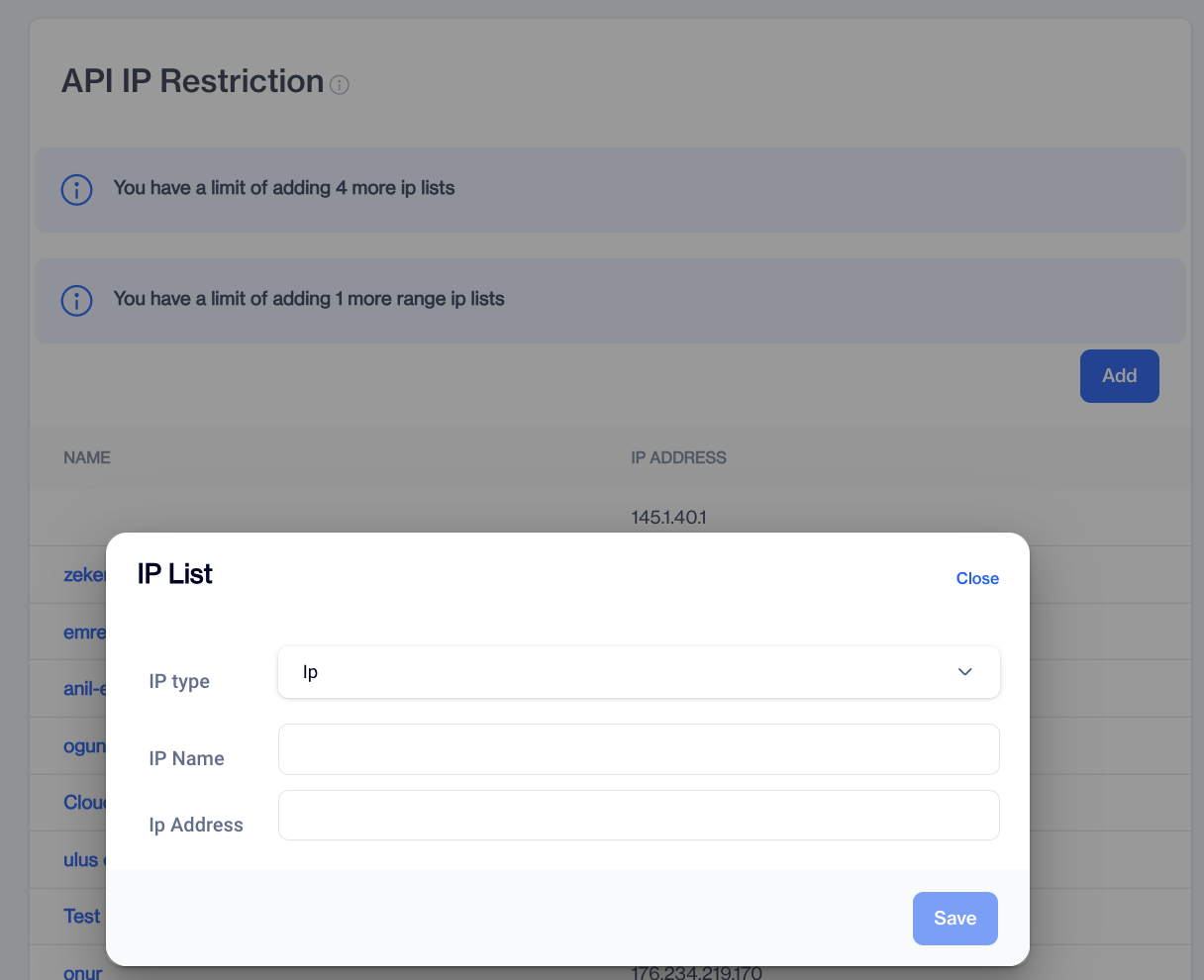 API IP Restriction