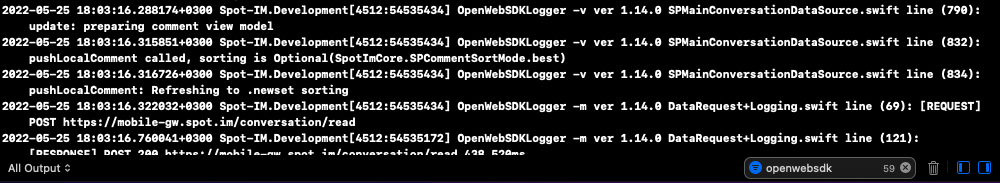 Xcode debugger console