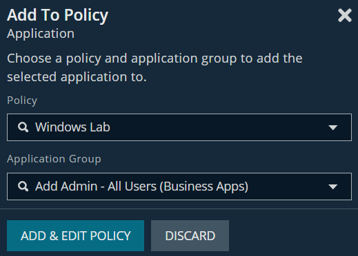 Add to policy settings