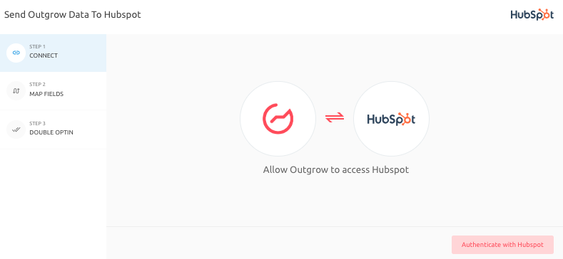 click on Authenticate With HubSpot