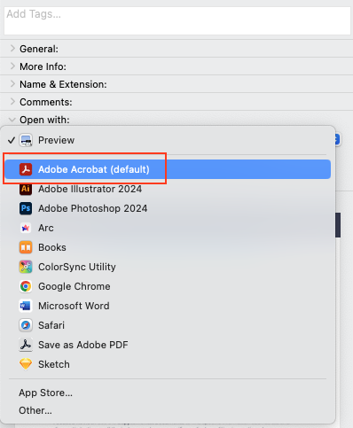 Select "Adobe Acrobat"