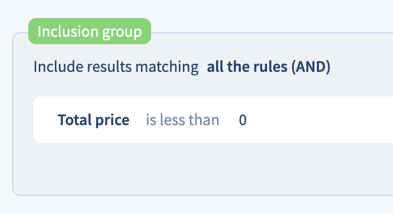 Target filter to identify refunds i.e. negative order