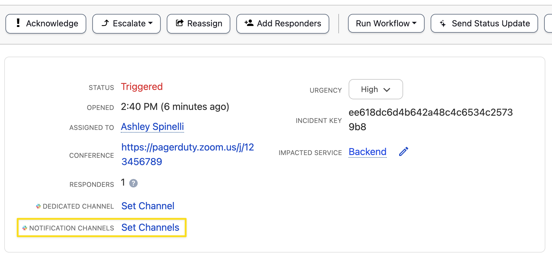 Linking a Notification Channel from the PagerDuty web application