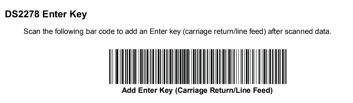 DS2278 Carriage Return