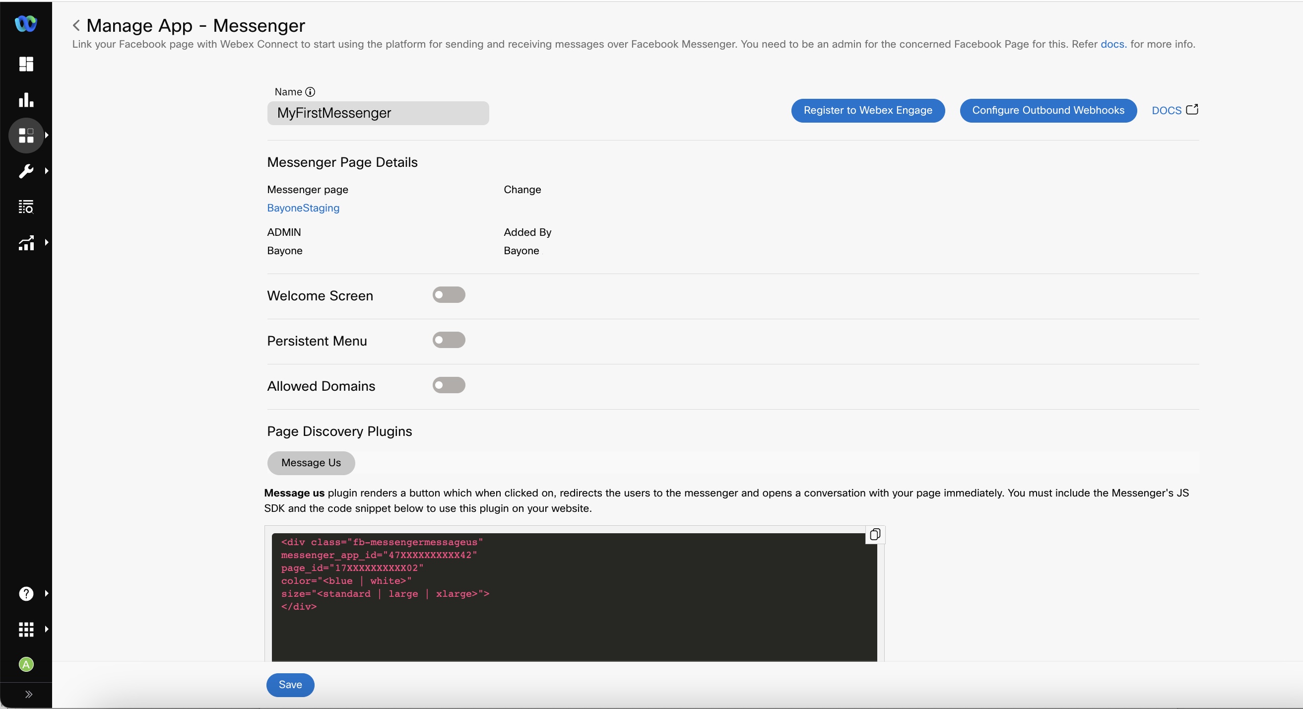 Facebook Messenger Asset Configuration