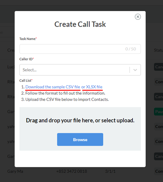 Create Call Task
