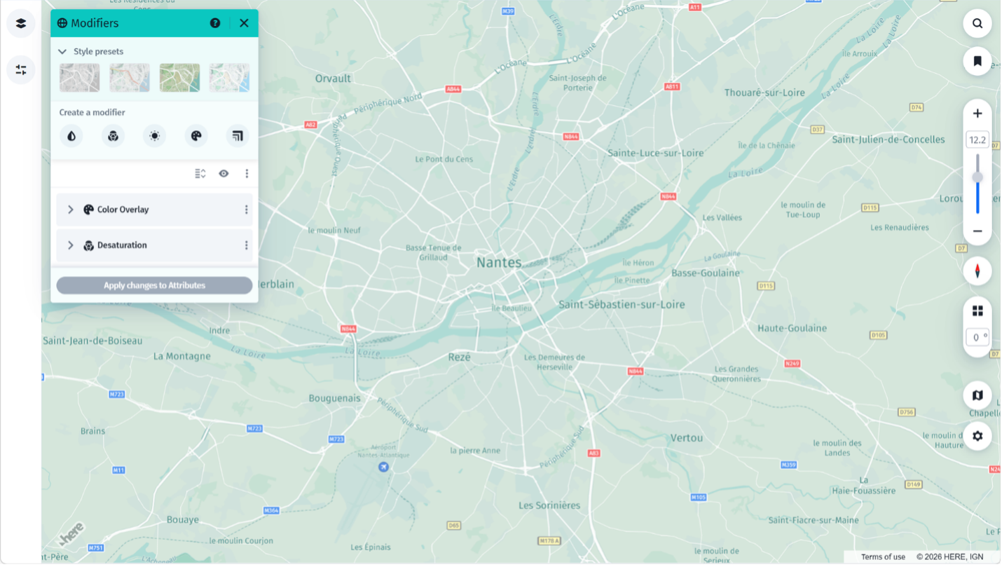 Style Editor modifier using color, opacity, and shade variations