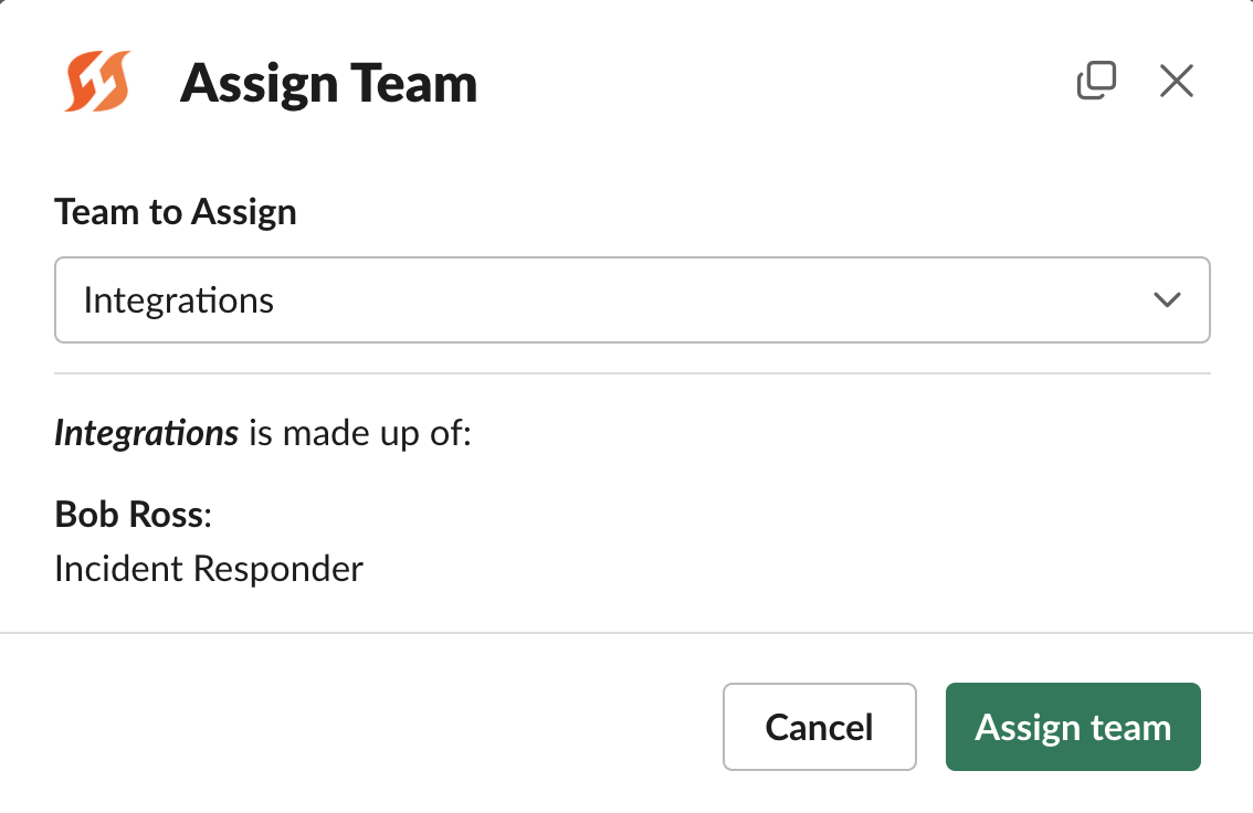 Assigning teams via Slack