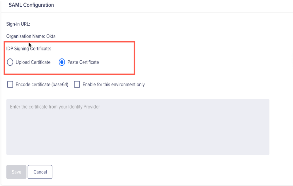 Upload or Paste Certificate