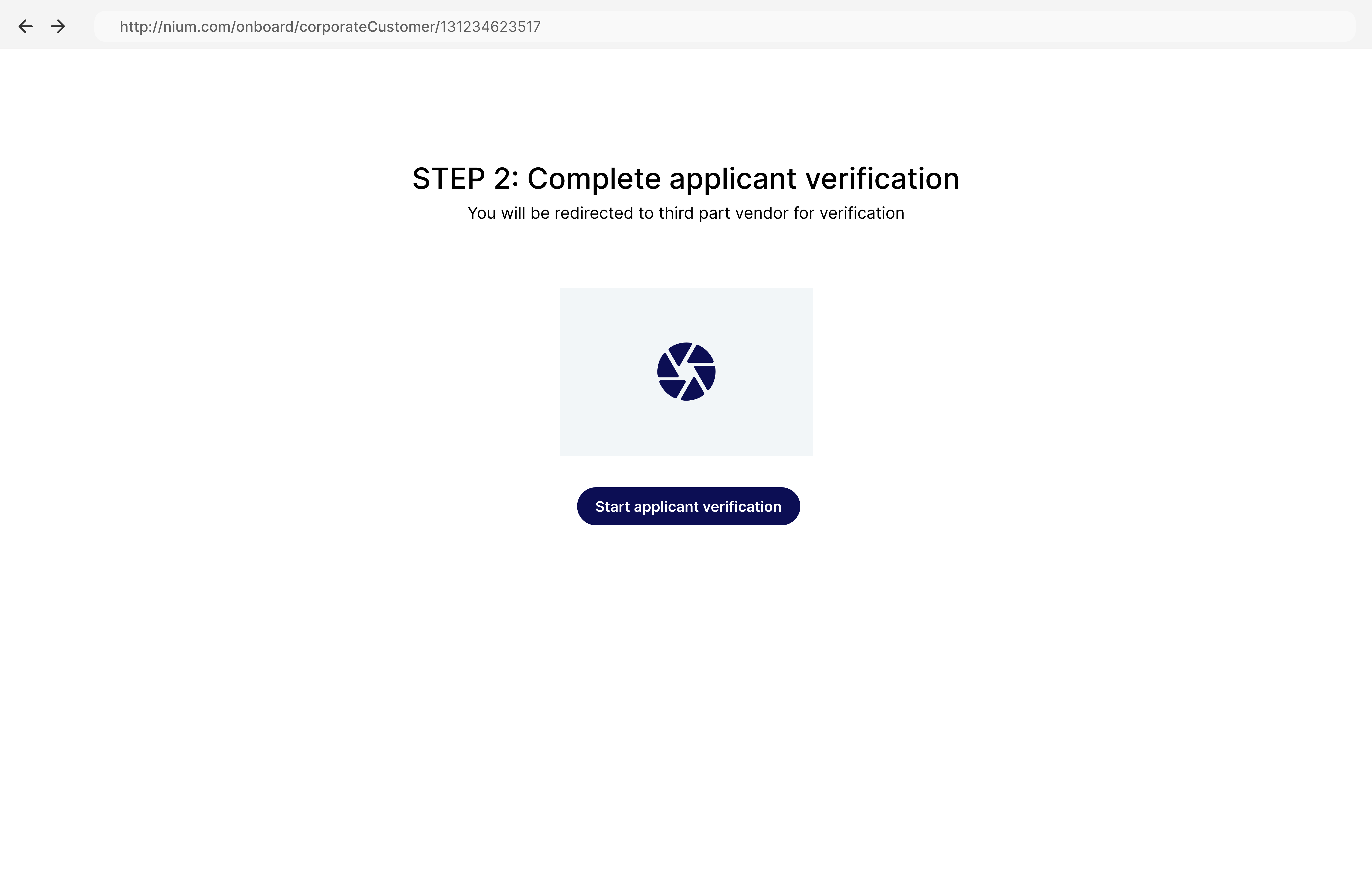 Applicant completes Singpass/ Onfido verification