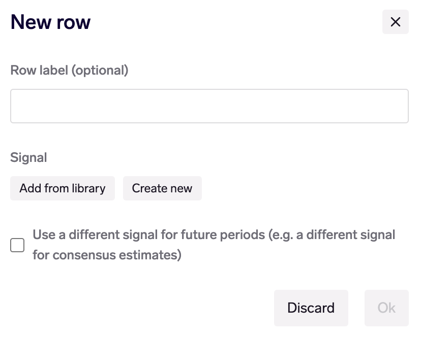 Adding a financial model row