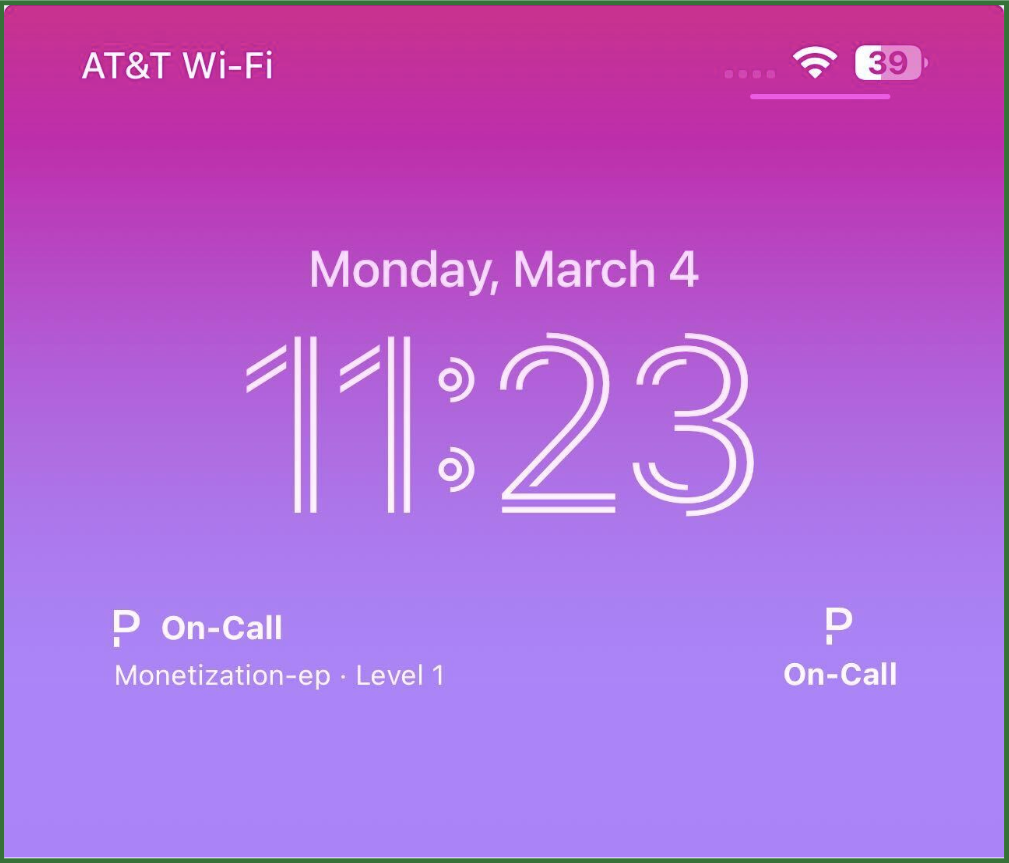 n-call widget on the iOS lock screen