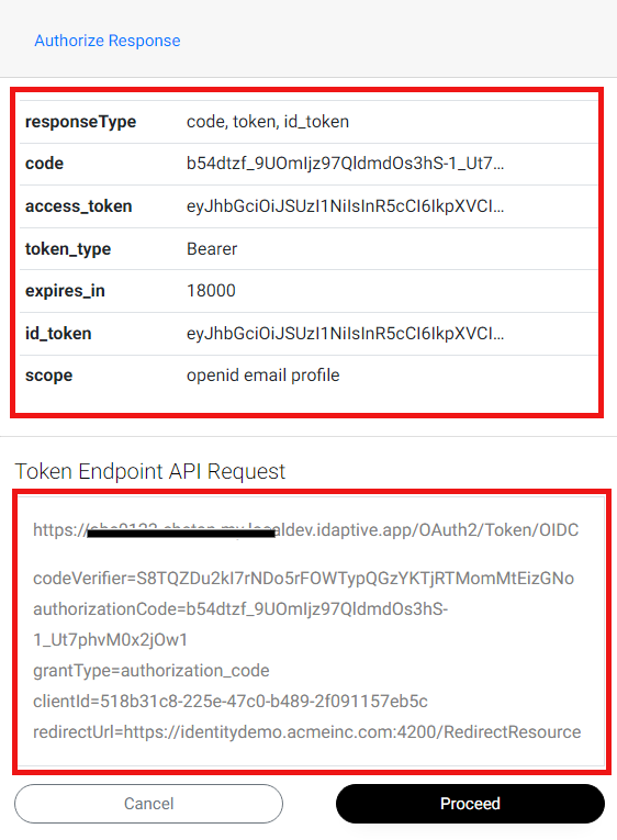 Hybrid flow with authorize response and token endpoint preview