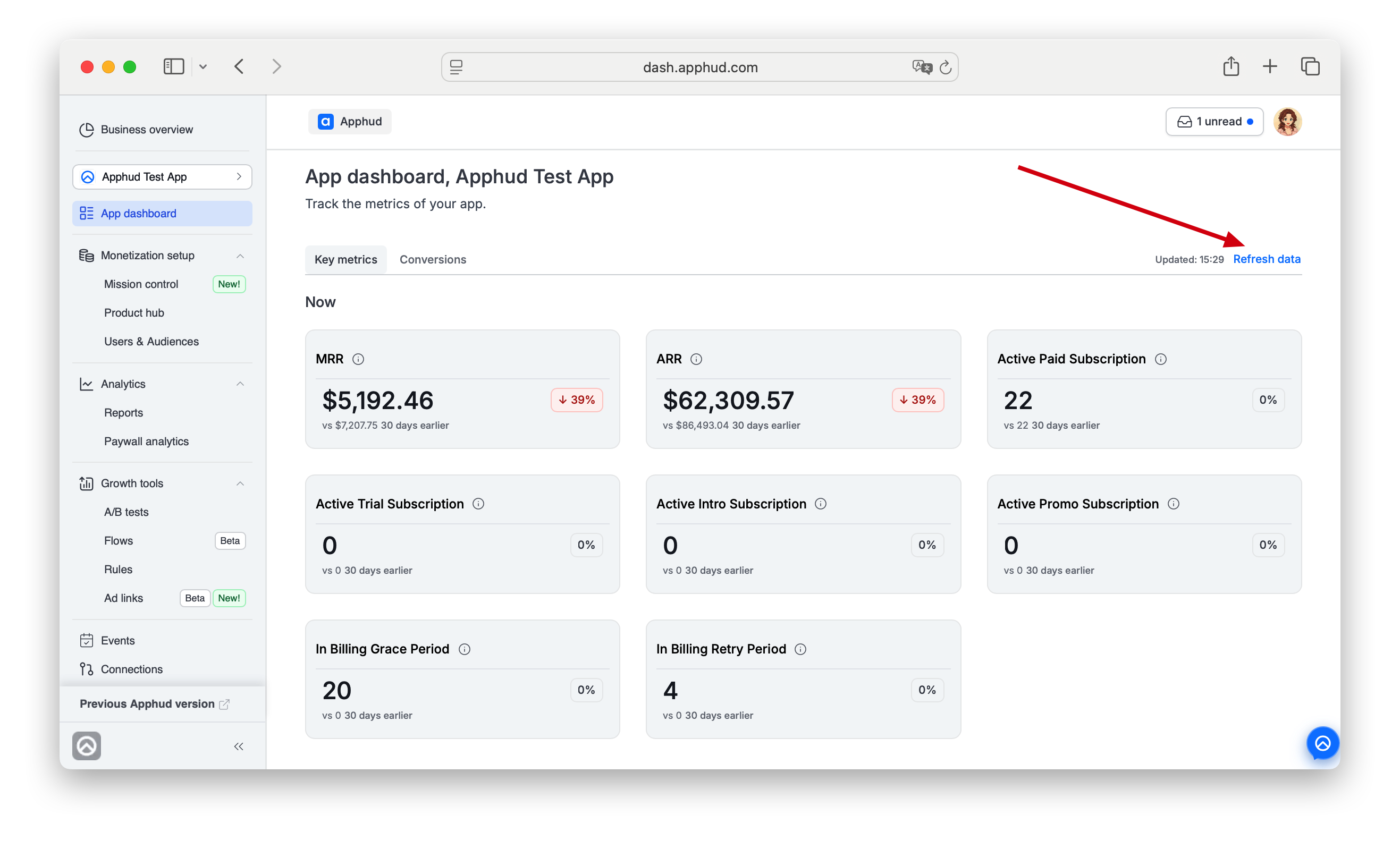 Apphud - Refresh Dashboard