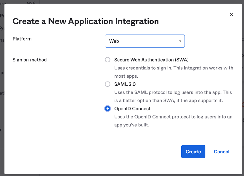 Create a New Application Integration form