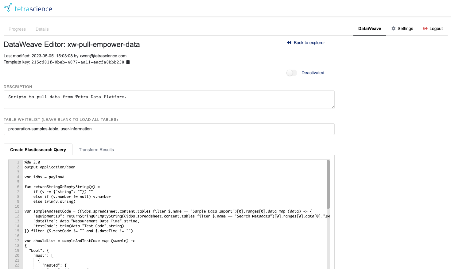 Figure 5. The DataWeave Editor