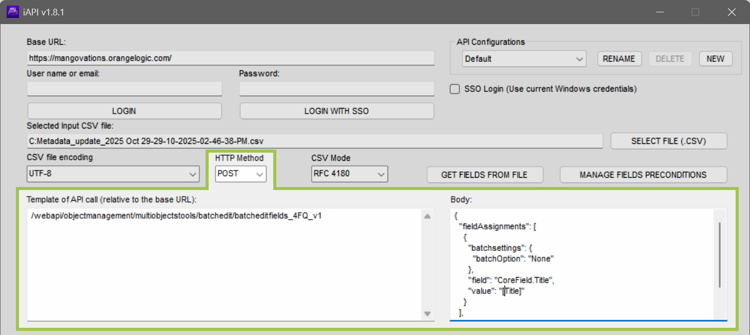 A /webapi/ call in iAPI